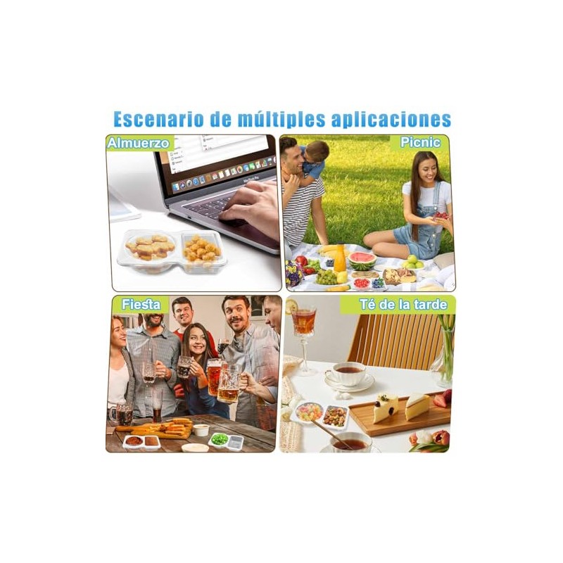 Uibolos 20pcs Snack Container,Contenedores para Snacks Reutilizables,Double Compartment Snack Containers