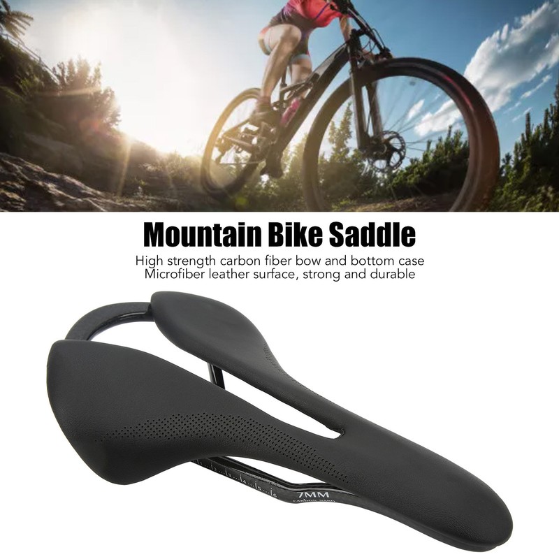 Carbon Fiber Bike Saddle Microfiber Leather Surface Hollow Seat Cushion