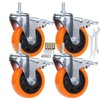 Heavy Duty Stem Caster Wheels M10-1.5X25mm Dual Locking No Noise
