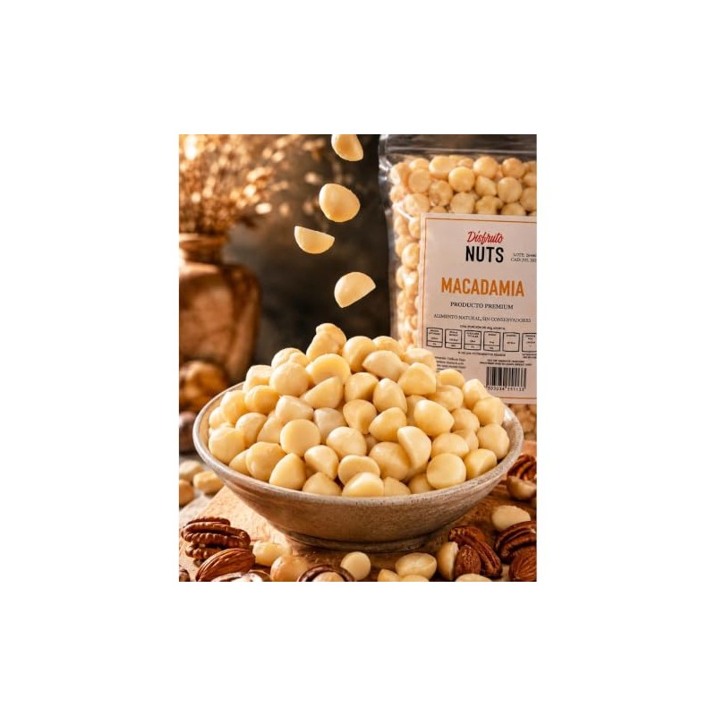 Disfruto Nuts Nuez De Macadamia Pelada Natural Snack Crujiente 1Kg