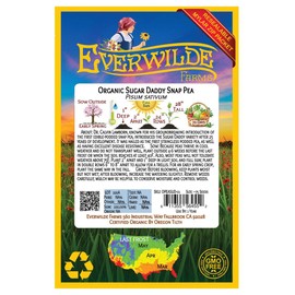 Everwilde Farms - 75 Organic Sugar Daddy Pea Seeds - Gold Vault Packet