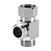 Brass Chrome 3-Way Diverter 1/2" T-Shape Hose Fitting Tee Adapter