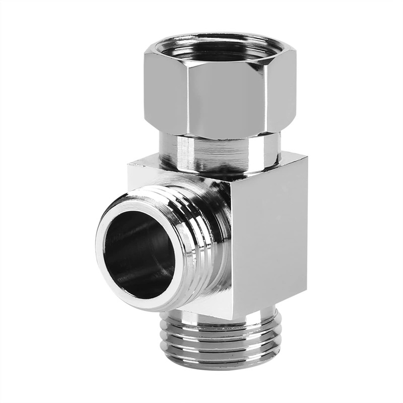 Brass Chrome 3-Way Diverter 1/2" T-Shape Hose Fitting Tee Adapter