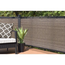 Alion Home Elegant Privacy Screen for Backyard Fence, Pool, Deck, Patio, Balcony and Outdoor Paneling - Include Zip Ties (4 X 8 FT, Walnut)