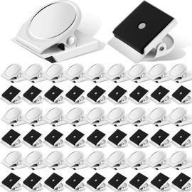 Tenceur 54 Pcs Metal Magnetic Clips Heavy Duty Refrigerator Whiteboard Magnet Clip for Office Classroom Teacher School Locker Supplies(White)