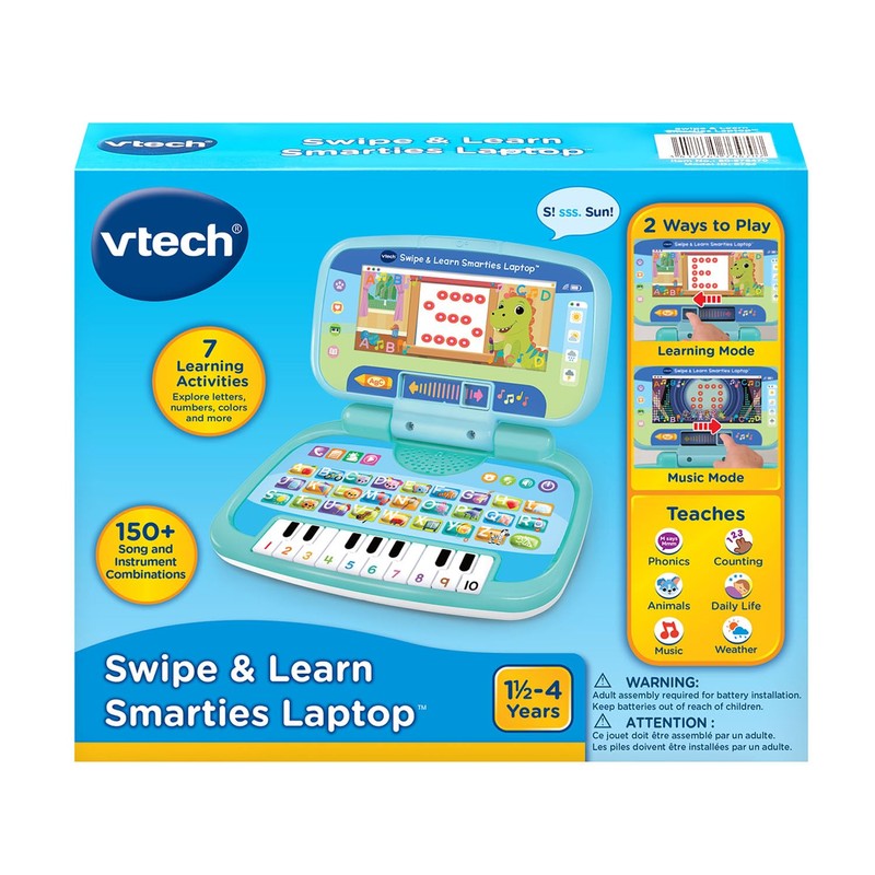 VTech Swipe and Learn Smarties Laptop, Blue