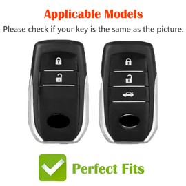 OFF WE GO Car Key Case Key Cover for Toyota Hilux Fortuner Highlander Land Cruiser Charm RAV4 Camry Prado Innova Key Cover Key Box Key Protection Housing White Silver