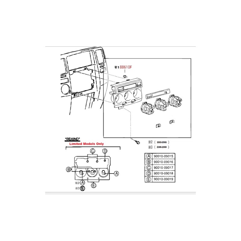 Toyota OEM 03-09 4Runner Control Knob Clock Dash Display Bulb