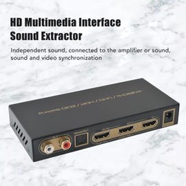 HDR HDMI ARC Video Audio Extractor Splitter with Optical and Analog Audio Output, UltraHD 4K 60Hz Sound Converter Switch Box with Remote Control, HDMI2.0, HDCP2.2, for Dolby Vision