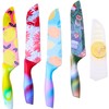 Printed Kitchen Knife Set with Blade Guards, Nonstick Ceramic Coated