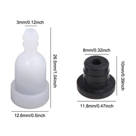 TorSor 5 Set Fuel Tank Vent Valve Breather Replacement Check Valves with Fuel Tank Bushing Grommet Rubber Fuel Line in Tank Vent for Gas Chainsaw Gas Powered Weed Wacker Gas String Trimmer Lawn Mower