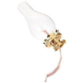 Oil Lamp Burner Replacement with Glass Kerosene Lamp Parts Brass Plated Burner Oil Lamp Chimney Holder Reduction Collar Cotton Lamp Wick for Vintage Oil Lamps