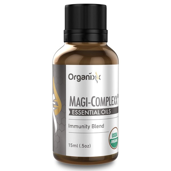 Organixx Essential Oils Magi Complexx Immune Support, Pure and Natural, Zero Additives, Use in Oil Diffuser, Bath Water or Lotions, Immunity Blend with Turmeric, Frankincense, Myrrh, Non GMO, 5 ml