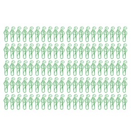 100Pcs Fancy Paperclips Music Note Style Anti Slip Metal Box Packed Cute Paper Clips for Notebook Scrapbook Bookmark Green Color