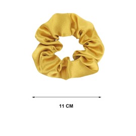 2 Pcs Scrunchies for Women, Turmeric Soft Silk Scrunchies, Premium Satin Scrunchie Ponytail Holder, Hair Scrunchies for Women, Elastic Hair Ties for Long Fine & Thick Curly Hair Girls