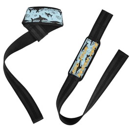 Muñequeras de peces de tiburón azul océano, antideslizantes, personalizables, para levantamiento de pesas, levantamiento de peso, ejercicio, entrenamiento de fuerza, correas de amarre