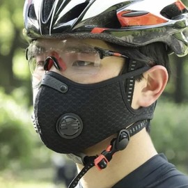 [HIDERME] スポーツマスク メッシュ メンズ レディース 男女兼用 ずれにくい 立体 通気性 快適 息がしやすい ブラック