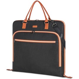 GMAK Travel Garment Bag, Heavy Duty Travel Suit Bag with Zipper Pocket, 47'' Carry on Garment Duffel Bags for Suits, Dresses, Coats, Tuxedos, Travel Essential Storage Tote Bag, Black