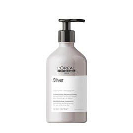 L'Oréal Professionnel Anti-Yellow Tint Hair Shampoo for White, Grey & Bleached Hair, Purple Pigments, Series Expert, Silver Shampoo