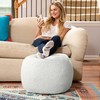 Jaxx Ellis Ottoman Shearling Faux-Lamb Plush Pouf for Modern Interior