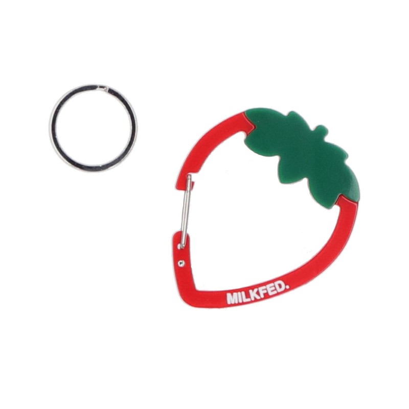 Milkfed STRAWBERRY CARABINER Women's Red One Size Key Chain, red