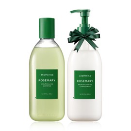 AROMATICA Set de Champú y Acondicionador para El Cuero Cabelludo Romero 13.53 Fl.Oz Cada Uno — Set de Regalo Vegano para El Cuidado Del Cabello Con Aceite de Romero. Champú Acondicionador Sin Sulfato