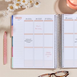 Erin Condren 18-Month Spiral Life Planner (Jul 2025 - Dec 2026), 7”x9” Weekly and Monthly Planner, 80 Lb. Text Weight Paper, Layers Colorful Covers, Hexagon Theme, Vertical Layout, Platinum Coil