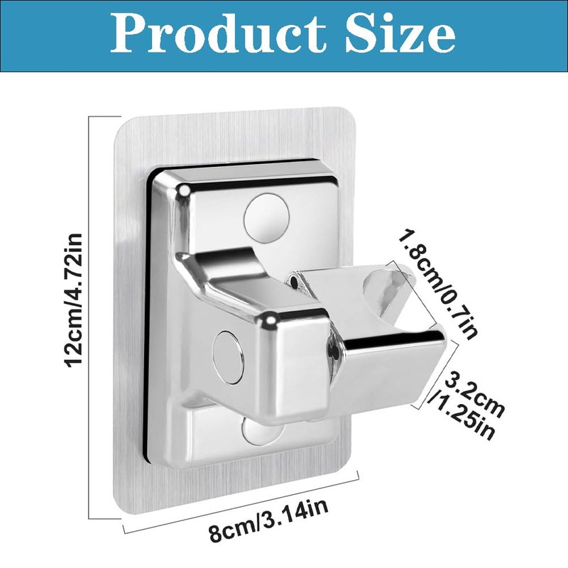 LightBeacon Hand Shower Holder, Shower Head Holder, No Drilling, Adjustable