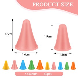 TRKETK 60 Pcs Knitting Needles Point Protectors Multi Colored Knitting Needle Stoppers Knitting Accessories Needle Tip Stoppers Cap Holder for Sewing Stitching Weaving Craft Quilting DIY Art Sewing