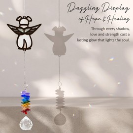 GIFTELIX Pet Memorial Suncatcher - Pet Loss Gift - Memorial Ornament - Sympathy Gift - Rainbow Bridge - Dog Remembrance Ornament - Dog Paw Suncatcher