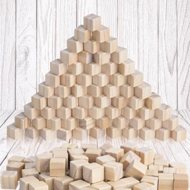 NTGRTY Pack of 300 Wooden Cubes 10 mm Wooden Blocks Wooden Blocks for Crafts Natural Wooden Cube Blank DIY Wooden Blocks Craft Cube for Learning for Painting Craft Decoration (10 mm)