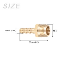 METALLIXITY Brass Hose Connector Fitting (M14-1.5 Male x 6 mm Plug Connection) Pack of 2 Hose Pipe Connection - for Fuel Air Water Oil Gas