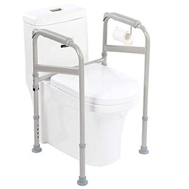 Toilet Safety Frame, Adjustable Toilet Grab Bar Heavy Duty and Carbon Steel Toilet Frame for Elderly, Disabled and Pregnant Women