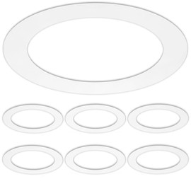 6 Pack Gloss White Goof Trim Ring for Recessed Can Lighting Down Light, Outer Diameter 10 Inches, Inner Diameter 6.2 Inches