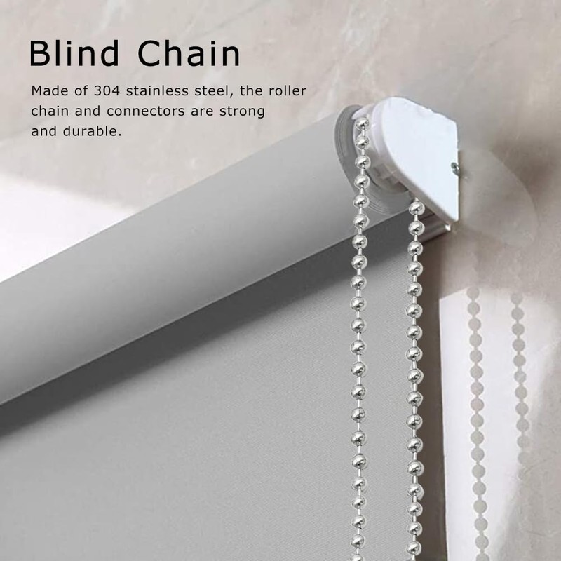 YUNHOLO 6 Meter/19.69ft Roller Blind Chain, 4.5mm Stainless Steel Blind