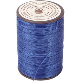 0,45 Mm 160 M/Rollo Cordón de Cera para Costura de Cuero, Cordón de Hilo Encerado de Poliéster para Bricolaje Artesanal de Cuero Y Fabricación de Joyas Hilo de Coser de Cuero de Buena Dureza(Azul)