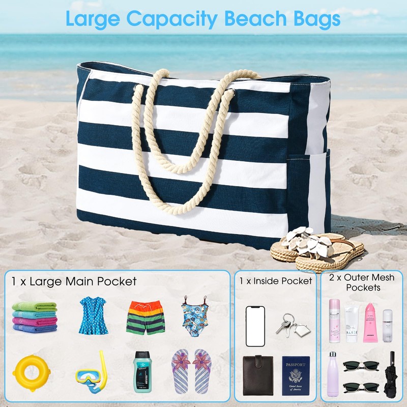 oscaurt Beach Bag Large Tote Bag Beach Bag XXL Family