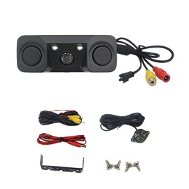 3 in 1 170° Car Reverse Rear View Camera with Backup Radar Parking Sensor Universal