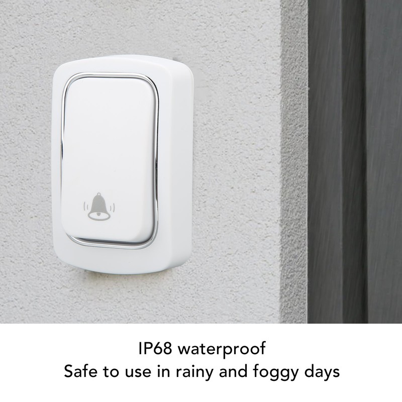 Wireless Doorbell Set Self Powered IP68 Waterproof Long Range Caregiver