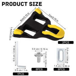 Cleats for Cycling Shoes Bicycle Pedal Cleats Bike Shoe Cleats Yellow for Road Indoor Outdoor Cycling Sport 2 Pcs