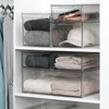 mDesign Plastic Stackable Closet Storage Organizer Bin Containers with Front