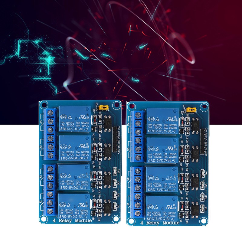 2PCS 4 Channel Relay Module Optocoupler Isolation ABS Solid State
