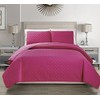 Embossed Pink Reversible Bedspread/Quilt Set King