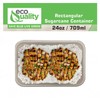 EcoQuality 24oz Disposable Bowls - Rectangular Compostable Sugarcane Fiber Biodegradable