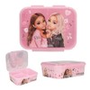 Depesche TOPModel My BFF 13412 Lunch Box in Pink with Model Motif and Colourful Batches, Lunch Box with 3 Compartments and Folding Lid