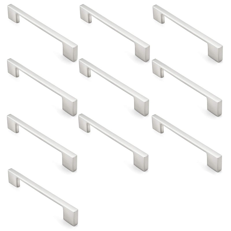 Cauldham 10 Pack Solid Kitchen Cabinet Pulls Handles (5" Hole