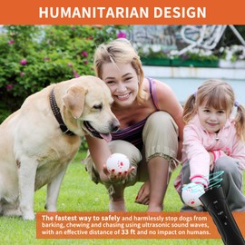 QEWEUUIE Anti Barking Device for Dogs, Ultrasonic Dog barking Deterrent Devices & 3 in 1 Bark Control Tool,Mini Waterproof Indoor Outdoor ultrasonic bark stopper For Small Medium Large Dogs.