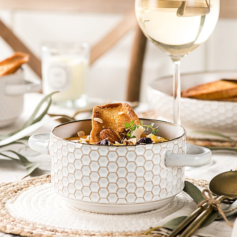 Gooditour Ceramic Soup Bowls Set - 27 Oz French Onion