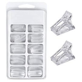 Foam Tips Nail Tip Foam 100 Pieces Nail Foam Extending Length Virtual Gel Tip Mold for Polygel Specialty shefun Nail Tips Nail Extension Mold with Clip JP194