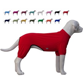 LoveLongLong Dog Jumpsuit with UV Protection and Quick-Dry Fabric for Spring Summer Pet Pajamas Red XS